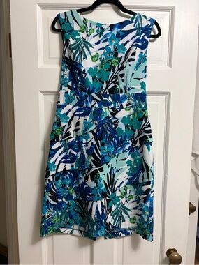 Connected Apparel Blue Floral Sleeveless Dress